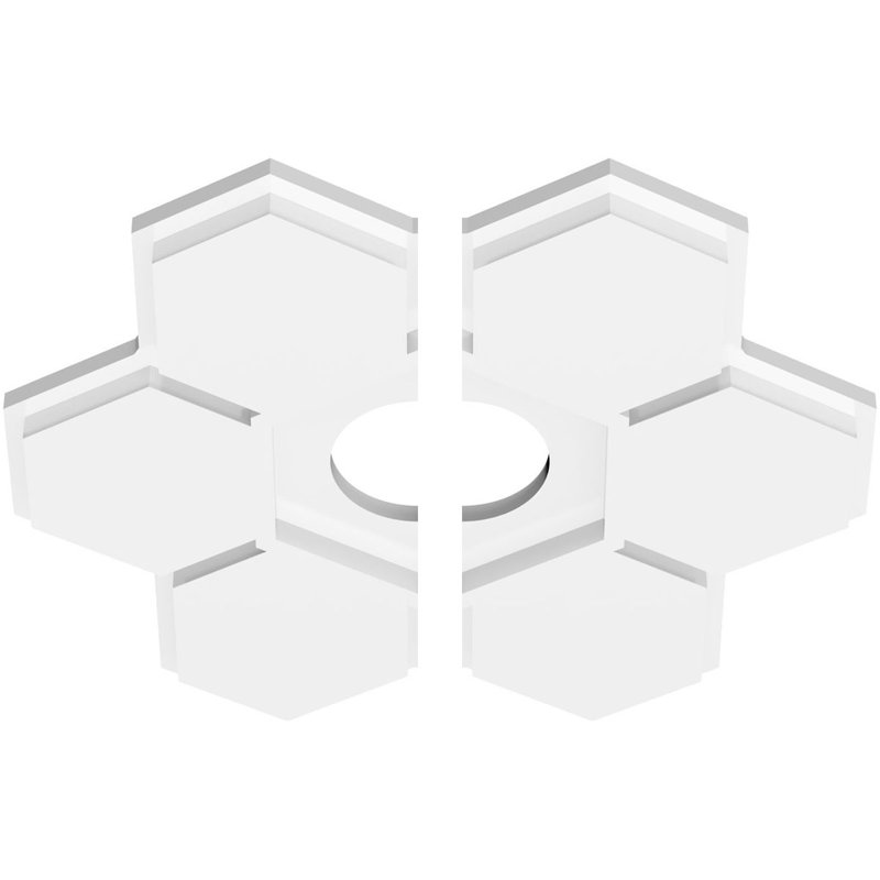 Médaillon de plafond contemporain en PVC de qualité architecturale 14 po x P 3 po x P 4 3/4 po x P 1 po