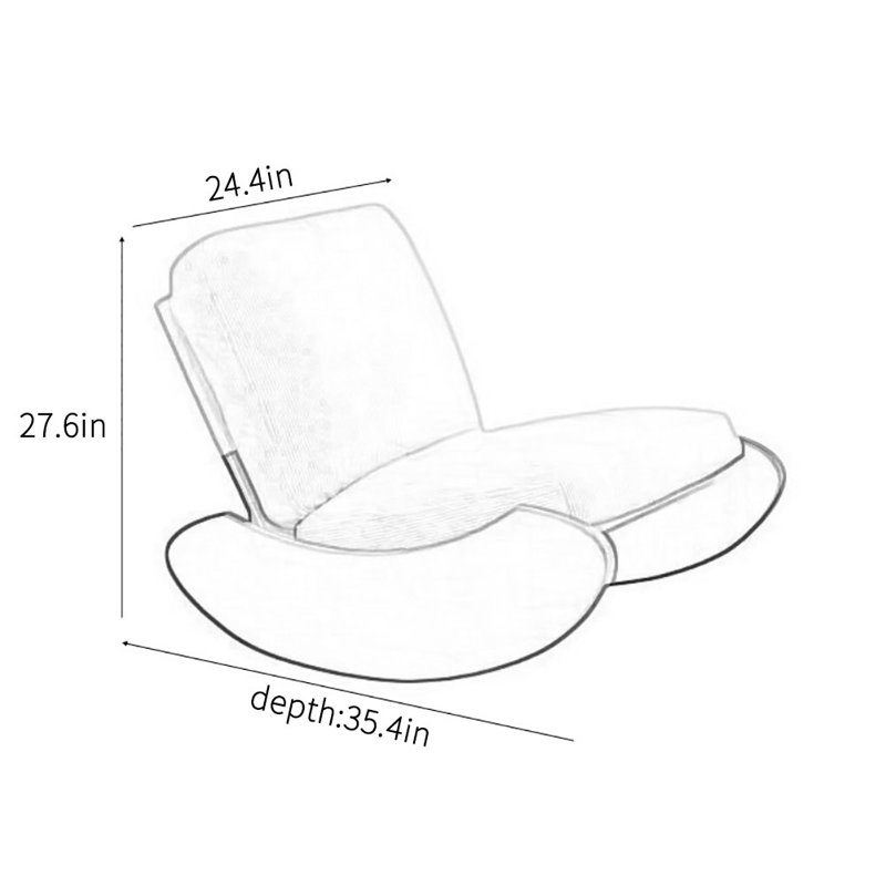 Chaise berçante rétro, Brun / vert