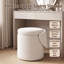 Tabouret de coiffeuse rembourré avec rangement et dossier pliable, repose-pieds cylindrique, tabouret d'appoint pour la chambre à coucher, le salon, la salle de maquillage, le vestiaire-1110877299