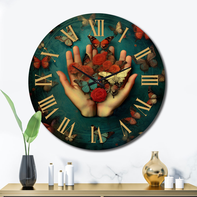 Horloge murale papillon Grace Mudra, Très grand