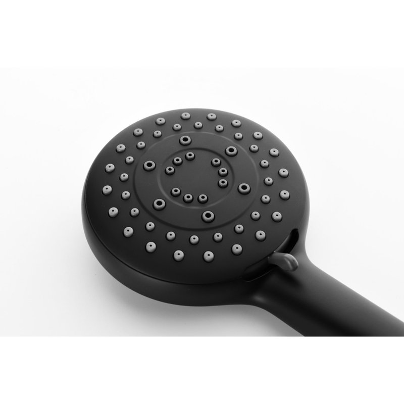 Système de douche au design noir mat. Tête, douche à main, barre coulissante, jets pour le corps. Sensation naturelle. Auto-nettoyant. Fixation murale. Laiton avec de nombreuses options. Douche pluvieuse. Laiton. Fixé