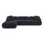Chesnie Black Vegan Shearling 4-Piece Modular Sectional