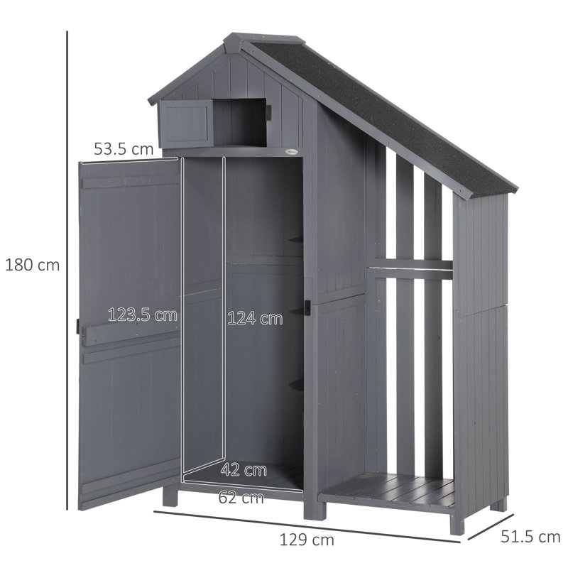 Chellis 4 ft. W x 2 ft. D Solid Wood Slatbox Tool Shed
