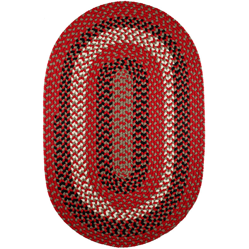 Charlise Hand Braided Synthetic Geometric Indoor Rug, Oval 4' x 6'