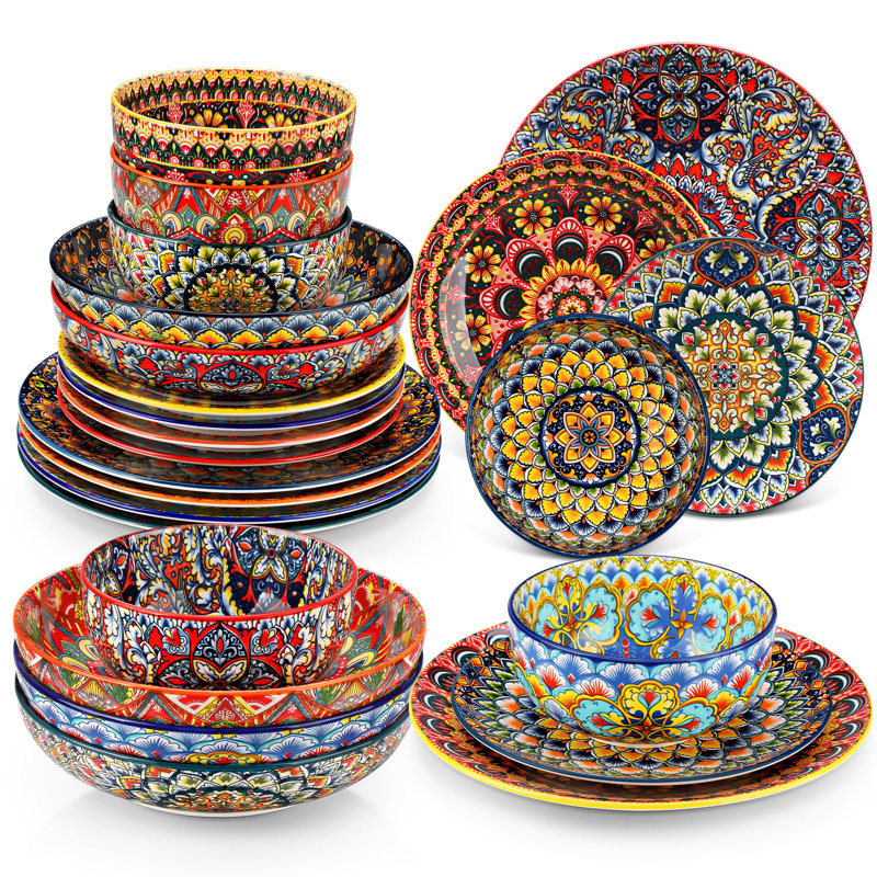 LUMII Porcelain China Dinnerware - Service for 6