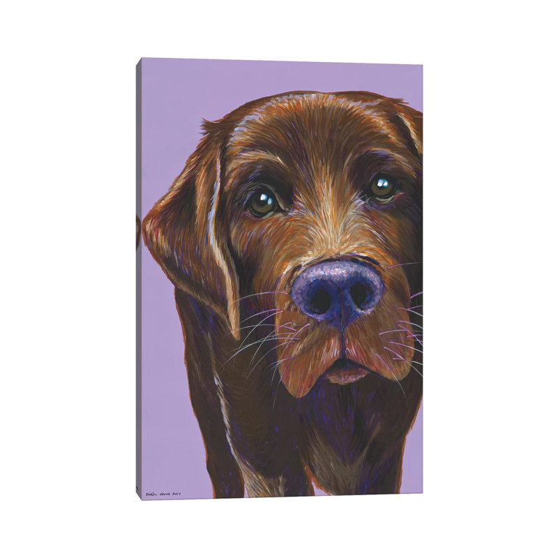 Brown Labrador On Lilac by Kirstin Wood - Wrapped Canvas Gallery-Wrapped Canvas Giclée, 30.48cm H x 20.32cm W x 1.905cm D