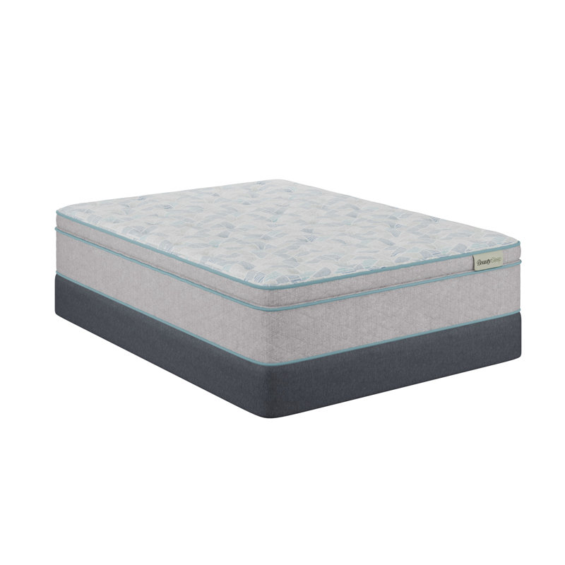 Slumberscape 14.25" Medium Pillow Top Mattress Set with Standard Profile 9" Foundation, Queen