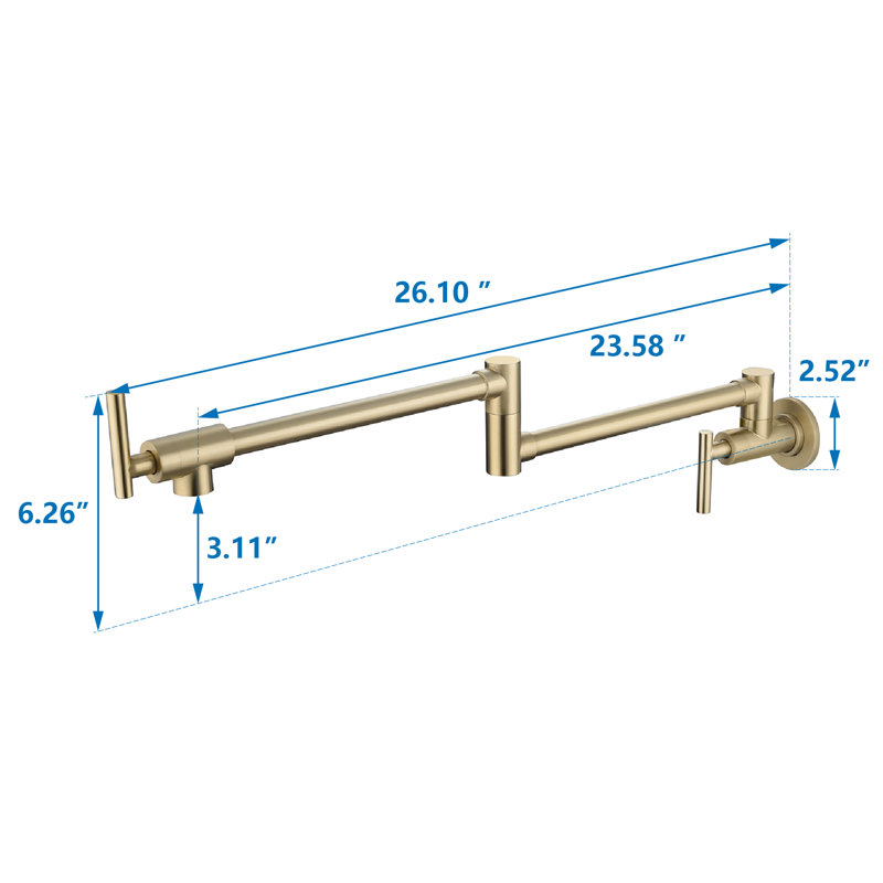 Robinet remplisseur avec accessoires, Or