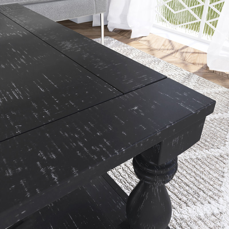 Table basse 45,2 "avec tablette, Noir