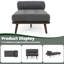 Chaise longue capitonnée avec traversin et structure en bois d'hévéa-455634439
