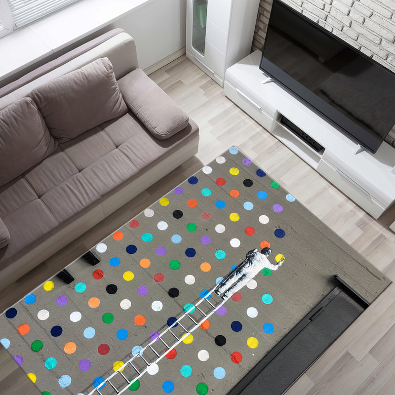 Non-Woven Soft Type Printed Rug with Intricate Floral Design Ideal for Enhancing Any Indoor Living Space