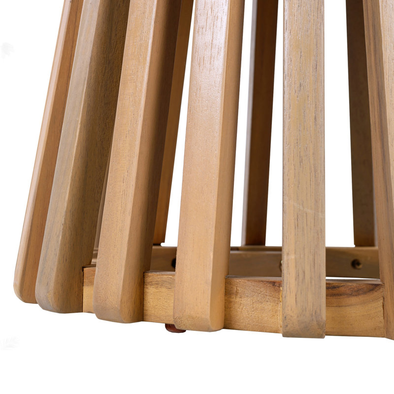 Table d'appoint d'extérieur en bois d'acacia pour le patio, table basse ronde pour la cour arrière, pelouse et balcon
