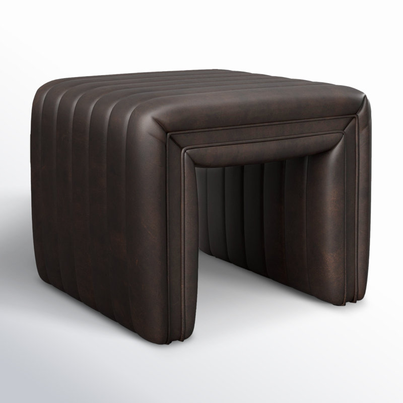 Augustine Ottoman, Deacon Wolf Genuine Leather