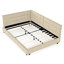 Lit double tapissier beige avec et pour une chambre à coucher gracieuse-1084081522