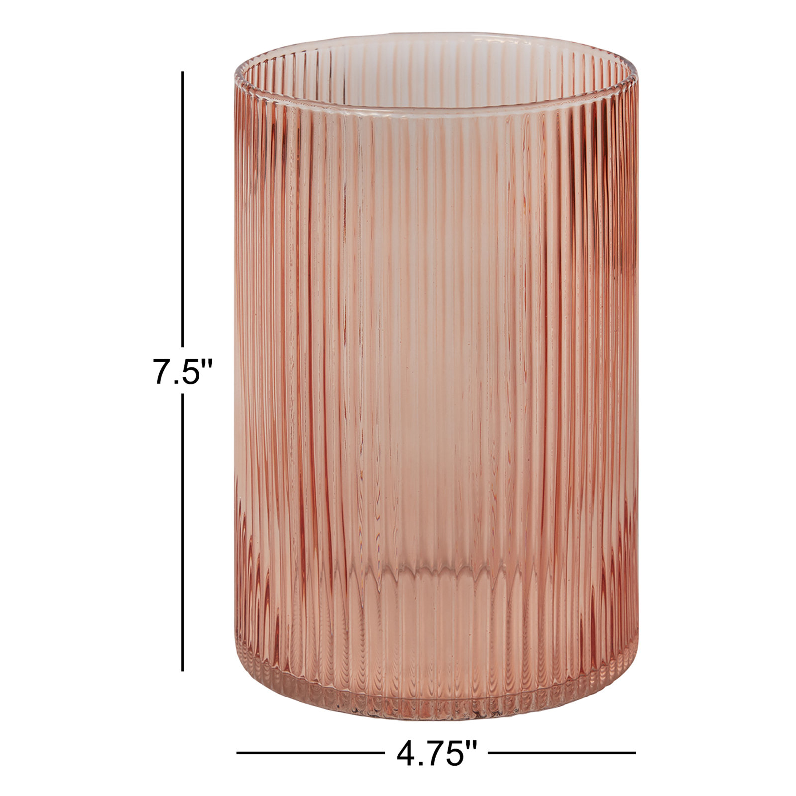 Brigida Handmade Glass Table Vase, 7.5" H x 4.75" W x 4.75" D