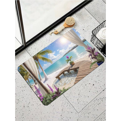 Tapis de bain Tropical Beach View, 16 X 24 pouces