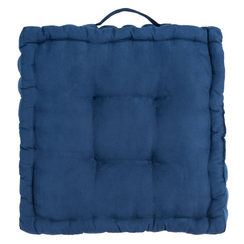 Gardenia Navy Blue Velvet Tufted Square Floor Pillow