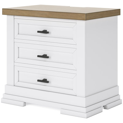 Table de chevet 3 tiroirs Leanore