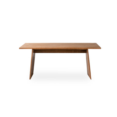 Table de salle à manger rectangulaire en bois massif de style rétro pour un usage domestique