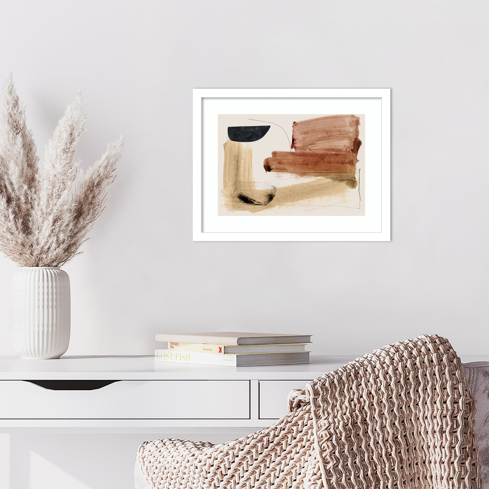 Cooking by Dan Hobday Wood Framed Wall Art Print, White, 13" H x 17" W