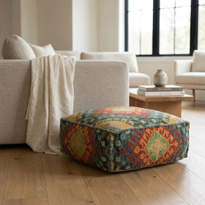 Placencia Square Upholstered Pouf Floor Ottoman