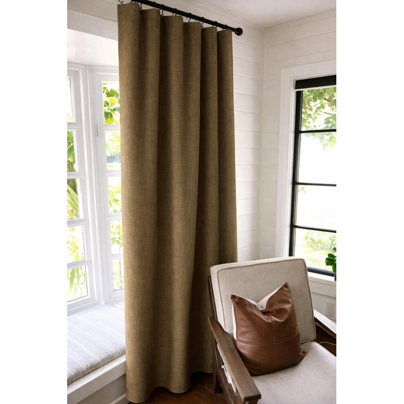 Camel Brown Cotton Curtains, 50" W x 90" L