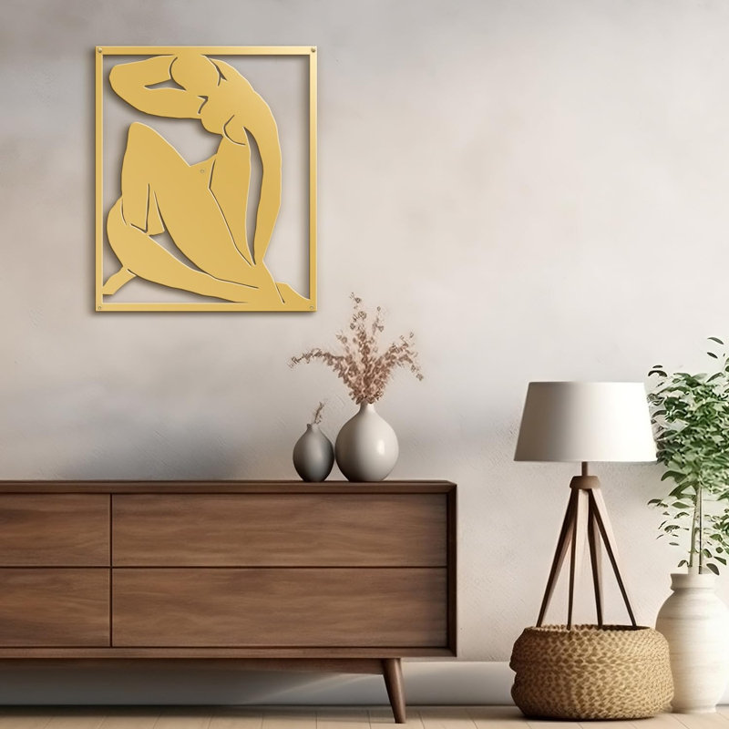 Metal Wall Décor, 36" H x 24" W x 0.05" D, Gold