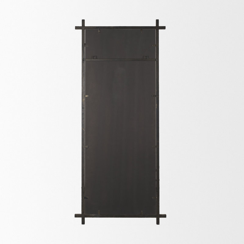 Rusin Is A Rectangular Mirror With A Textured Metal Cross Frame In A Brushed Gold Finish., Gold