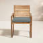 Venice Teak Patio Dining Armchair with Cushion-2076089613