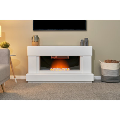 Verona Adam 121cm W Grey Electric Fireplace with 6824 BTU
