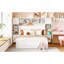 Grand lit en bois avec armoire tout-en-un, tablette et prises, blanc-2036645119