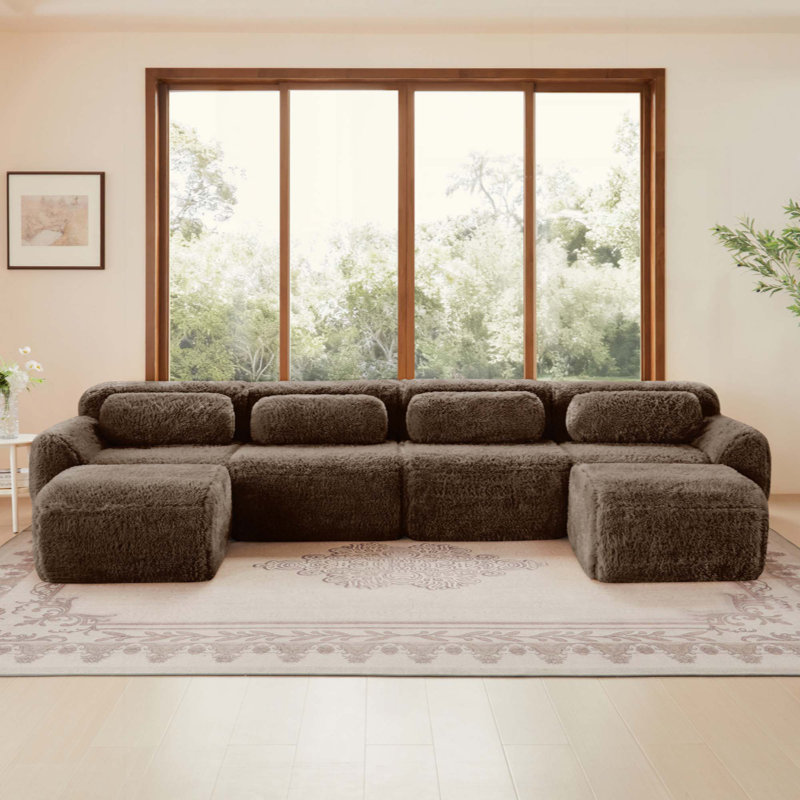 Canapé en forme de U sans os, fond en éponge haute densité 32D, conception antidérapante, aucun assemblage requis, conception ergonomique, emballage sous vide à combinaison complète, pour les salons, les études