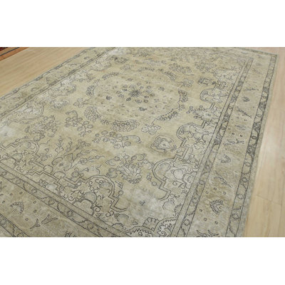 Mohsan One-of-a-Kind 9'7'' x 13'1'' 1970s Rectangle Wool Area Rug in Beige