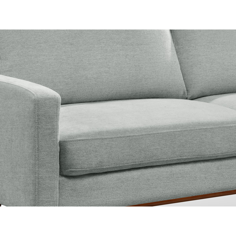 58'' Chenille Square Arm Sofa Loveseat, White 100% Polyester