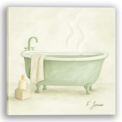 «Gentle Steam - Tranquil Tub», art mural sur toile