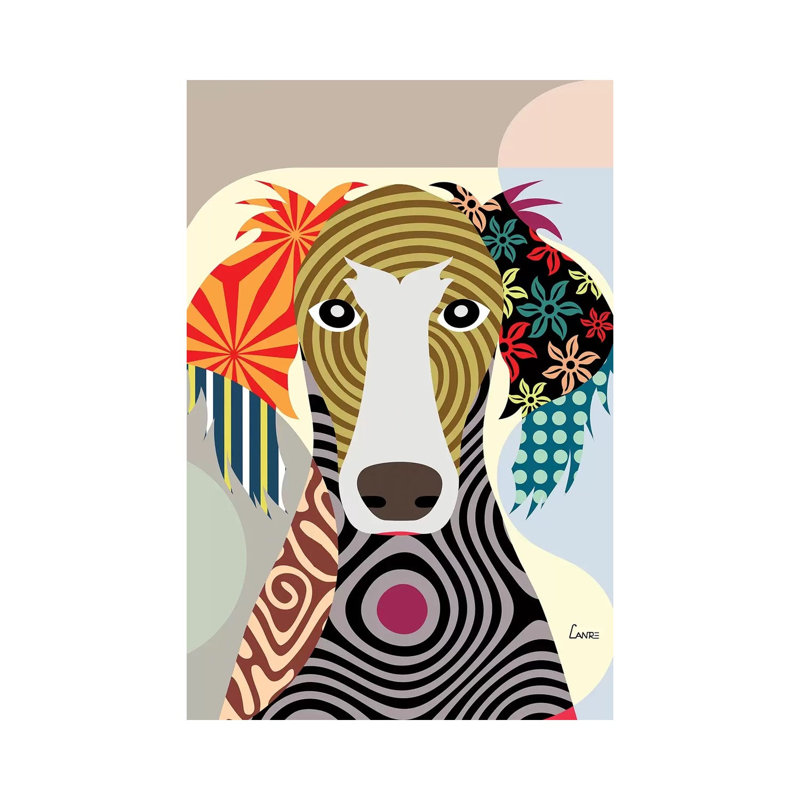 Saluki by Lanre Studio - Wrapped Canvas Print, 20.32 cm H x 30.48 cm W