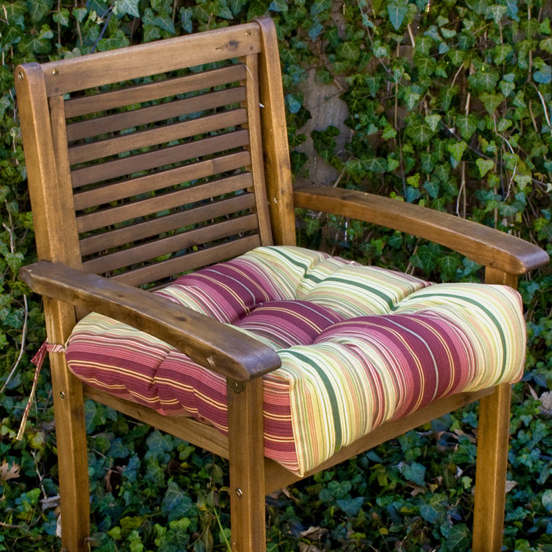 Outdoor Dining Chair Cushion, Kinnabari Stripe
