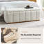 Banc de rangement recouvert de tissu d'ameublement en chenille avec base en bois massif Vanesa-641011955