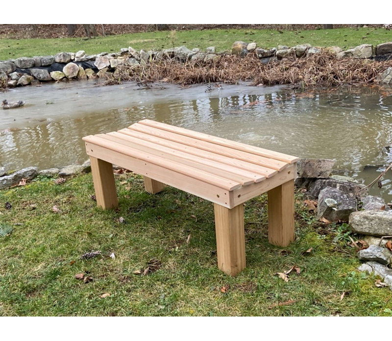Banc d'extérieur en bois Jhonie, Bois rouge