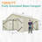 12x20 Ft Heavy Duty Carport, Galvanized Steel Frame Car Shelter With Reinforced Base, Enclosed Storage Shed For Cars & Trucks, Beige-121421879
