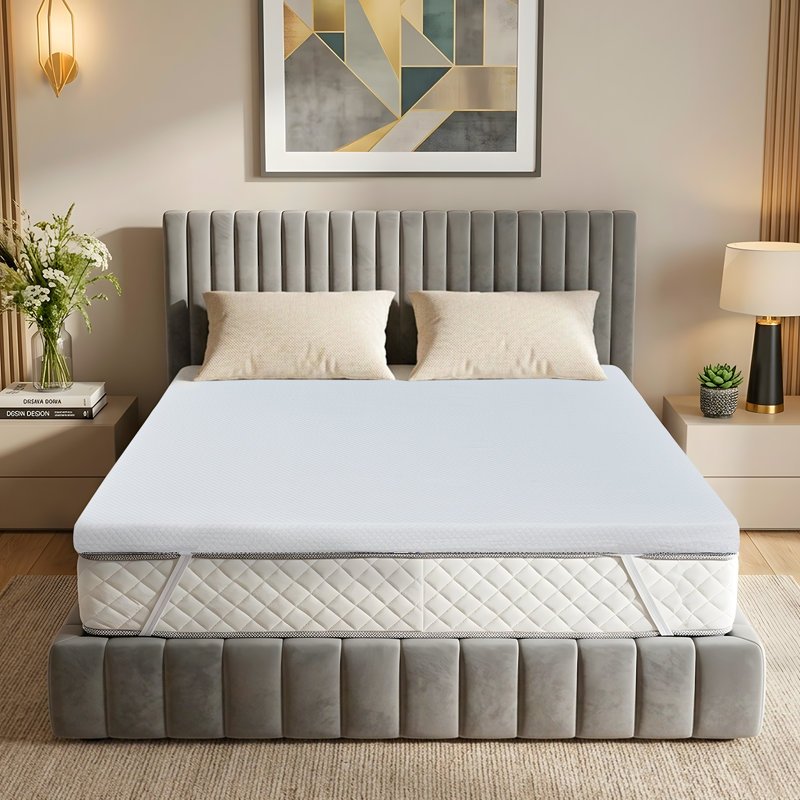 2 Inch Gel Memory Foam Mattress Topper High Density Cooling Pad Pressure Relief Bed Topper with Removable Washable Cover