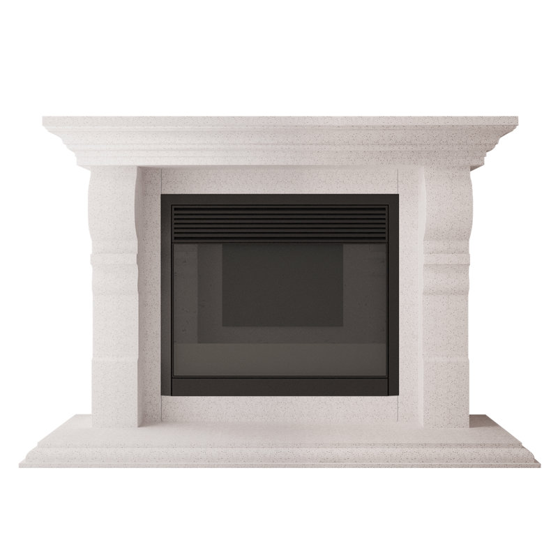 Vana Fireplace Surround, Acid Wash-White