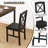 3 Pcs Dining Table Set Wooden Square Kitchen Table With 2 Upholstered Chairs-415458641