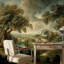 Papier peint colline amovible Shades Of Green-1899941597-1899941592