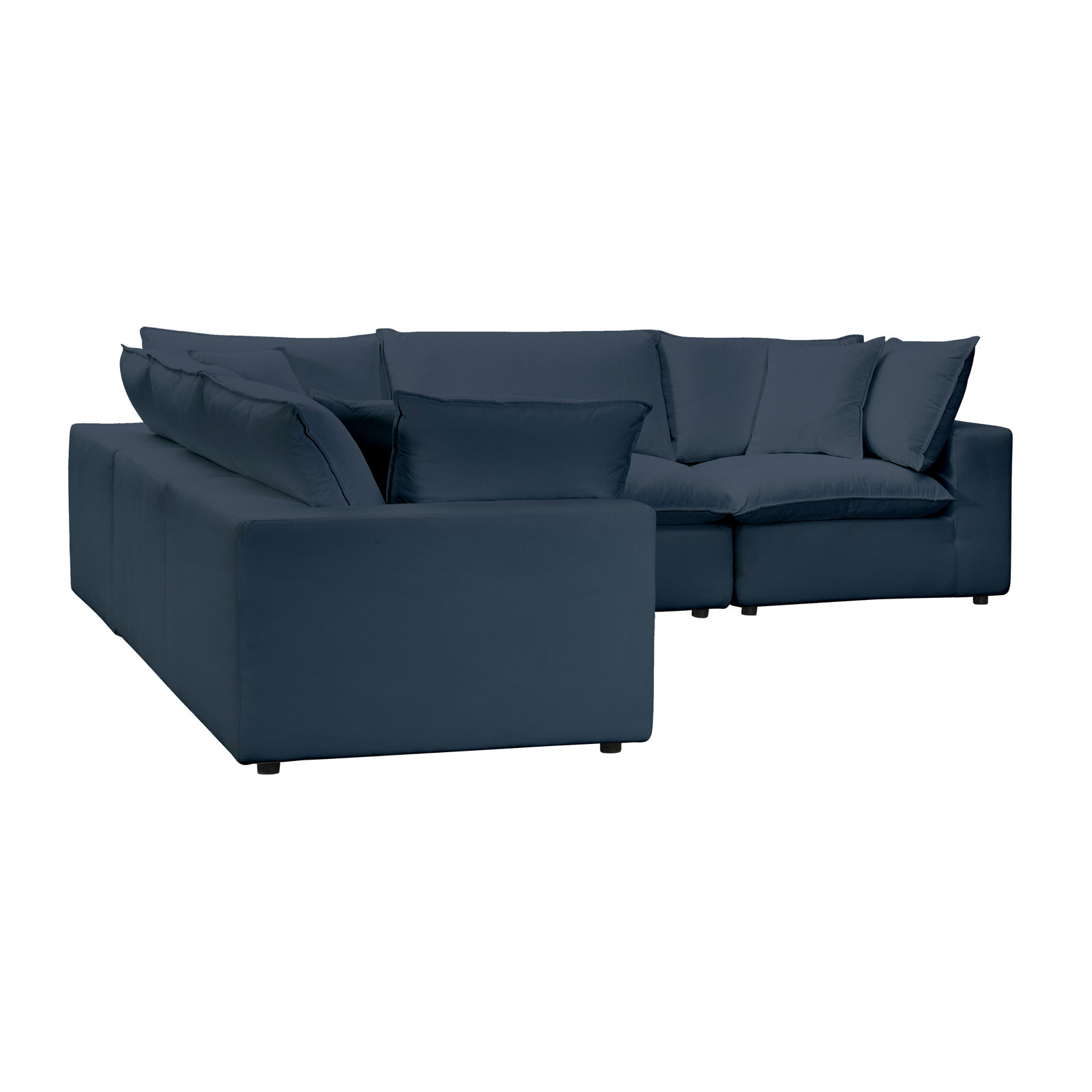Ellaria 5 - Piece Modular Upholstered Corner Sectional, Navy Velvet