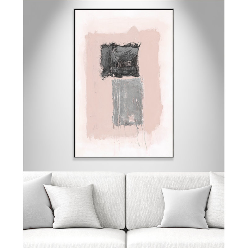 Rose Thomasin, noir et argent chatoyant II par , Encadrement argenté, H 61,5 po x l 41,5 po x P 2 po
