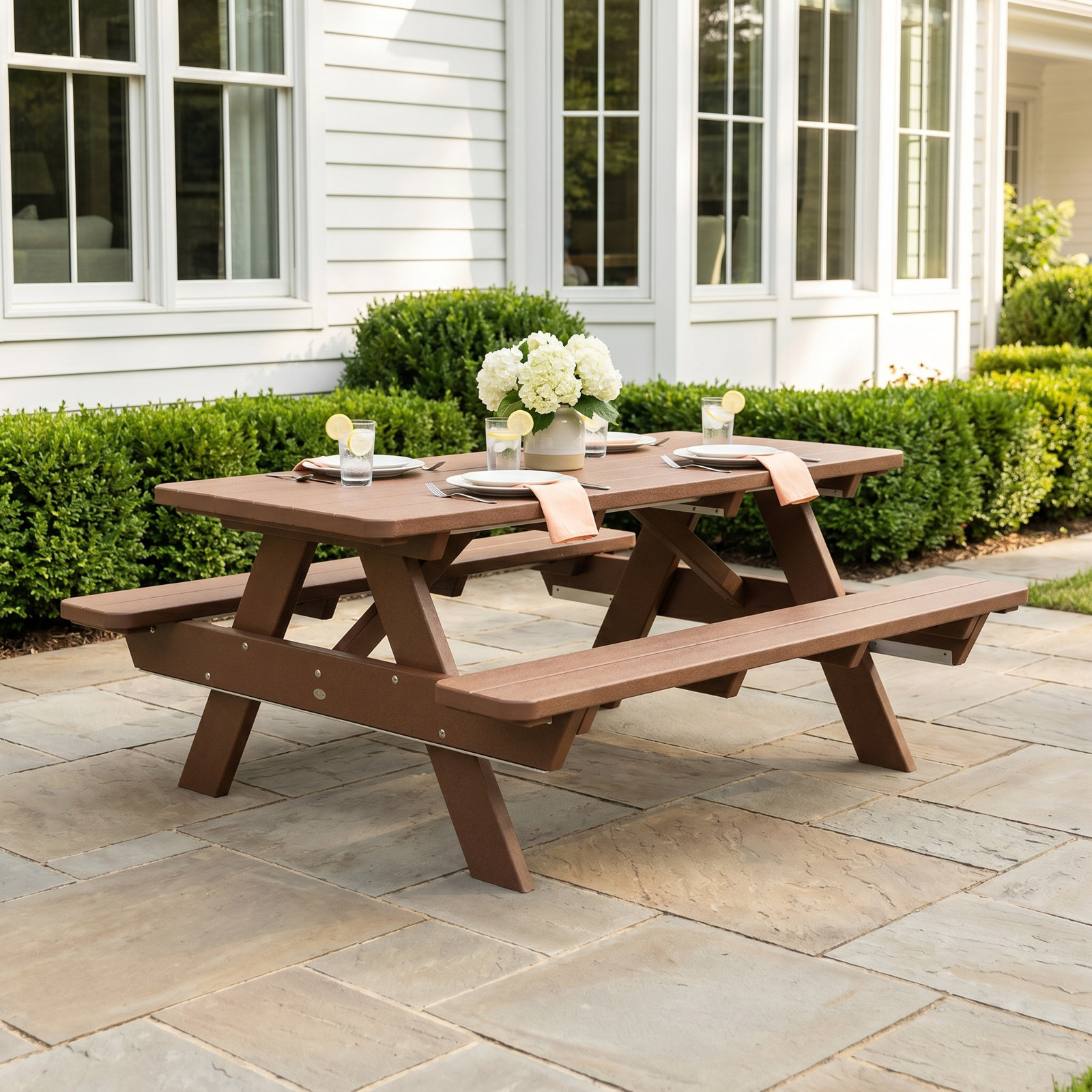 POLYWOOD® Park 65" Picnic Table, Teak