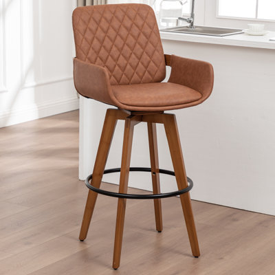 Modern Upholstered swivel counter stool