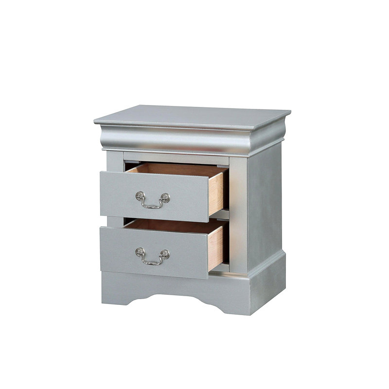 Table de chevet Louis Philippe, Gris argenté