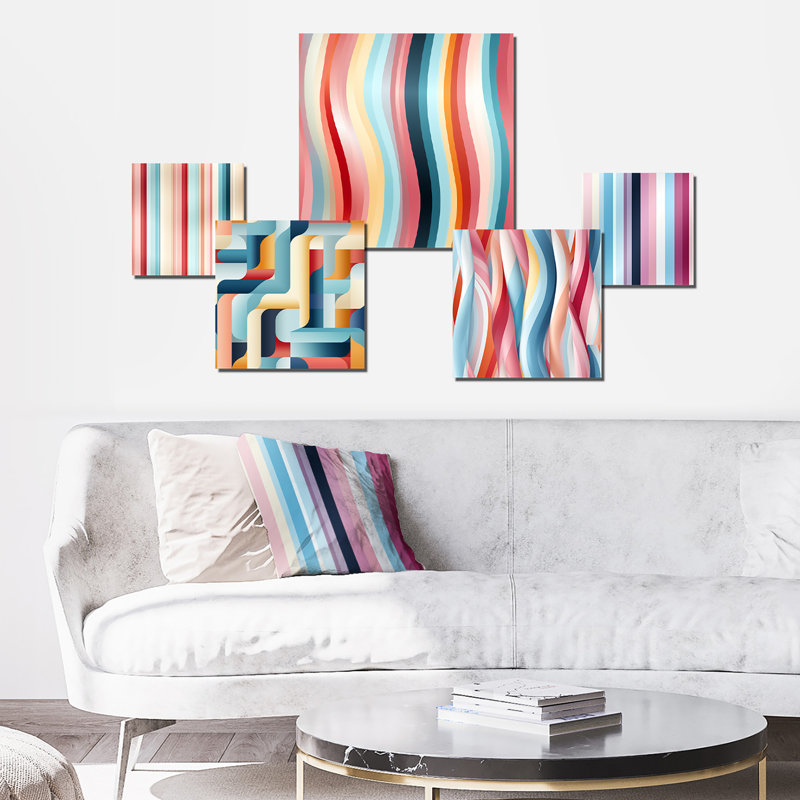 Casler - Ensemble d'art mural abstrait de 5